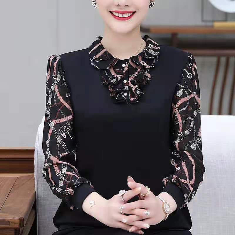 Áo Sơ Mi Chiffon Tay Dài Dáng Rộng Phong Cách Phương Tây Thời Trang Mùa Thu Cho Nữ