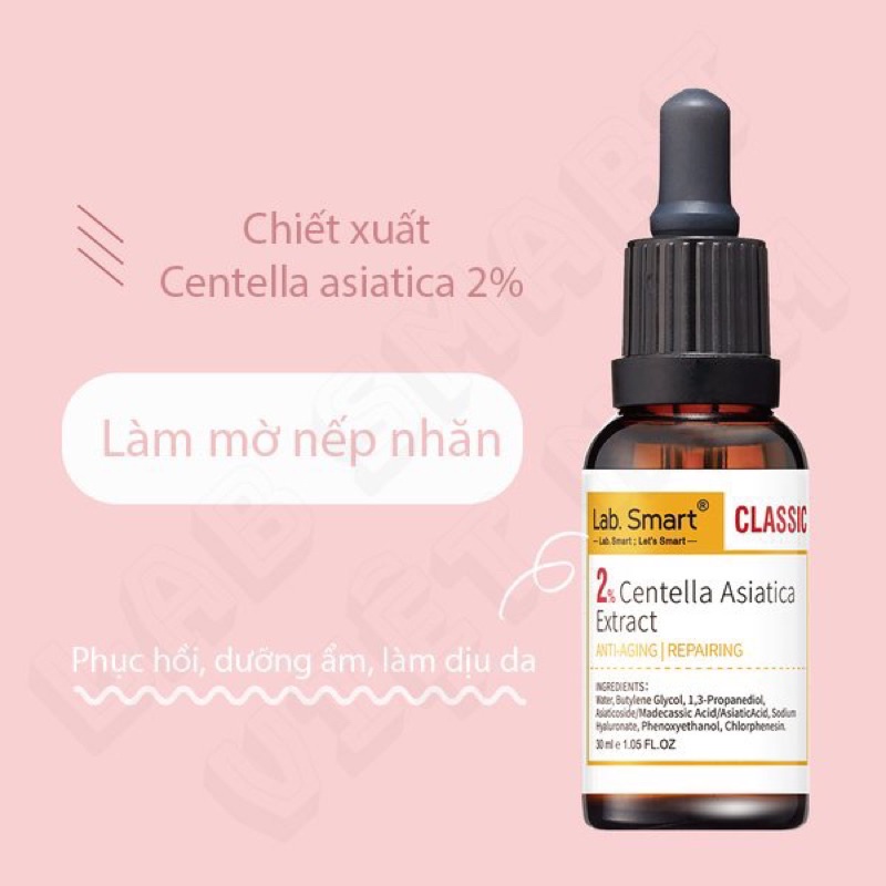 Tinh chất serum  2% CENTELLA ASIATICA làm mờ nếp nhăn, căng da 30ml DrHsieh LabSmart Đài Loan