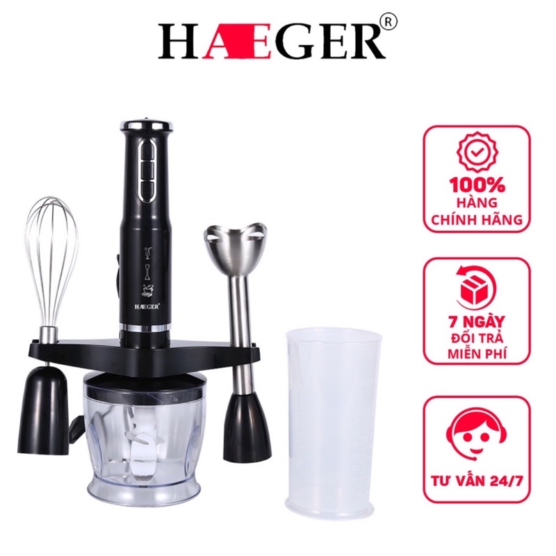 [Mã ELHADEV giảm 4% đơn 300K] Máy xay sinh tố cầm tay cao cấp chính hãng HAEGER HG-291 Công Xuất 600w