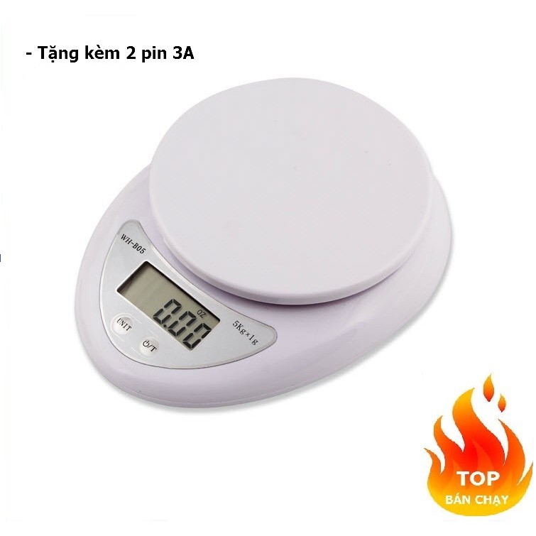 Cân điện tử nhà bếp mini Electronic Kitchen Scale cân thực phẩm 1g - 5Kg – Tặng kèm pin/ Cân tiểu ly nhà bếp