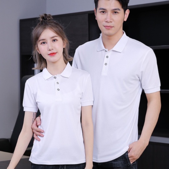 Áo Thun Có Cổ Polo Cá Sấu 4 Chiều Andromeda Ngắn Tay Màu Trắng Đồng Phục Dùng Chung Cho Nam Và Nữ