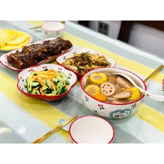 Bát tô cherry, bát đựng canh decor gôm sứ dùng đựng canh cơm cực xinh yêu