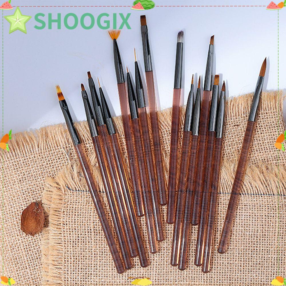 SHOOGIX Acrylic Nails Brush Smudge Pull Line Manicure Pen Painting Drawing Crystal Pen Nail Art Brush Tools