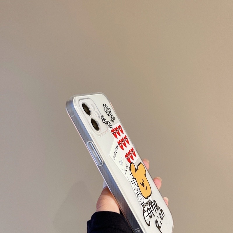 (SIÊU RẺ) Ốp lưng iphone trong gấu nâu come rich trái tim 7plus/8/8plus/x/xr/xs/11/12/13/pro/max/plus/promax