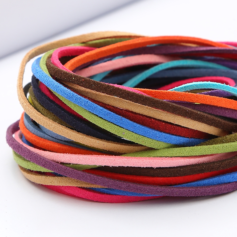 Cuộn dây da lộn nhiều màu 3mm dài 4m dùng làm trang sức vòng đeo tay và dây chuyền diy
