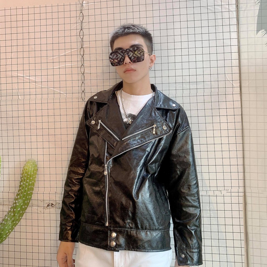 AÓ KHOÁC DA JACKET BIKER chẩt chơi nhiều màu