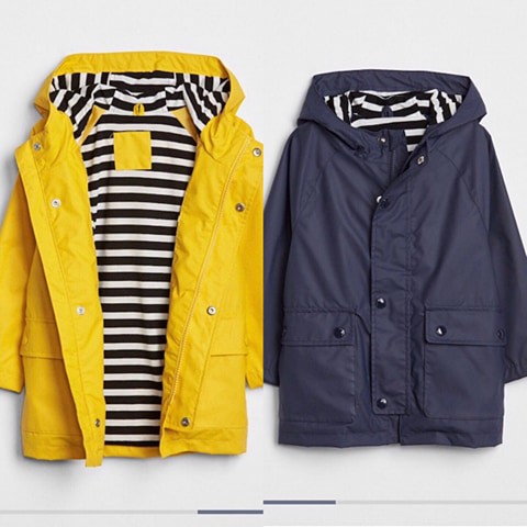 Áo Raincoat GAP 2 màu lót kẻ