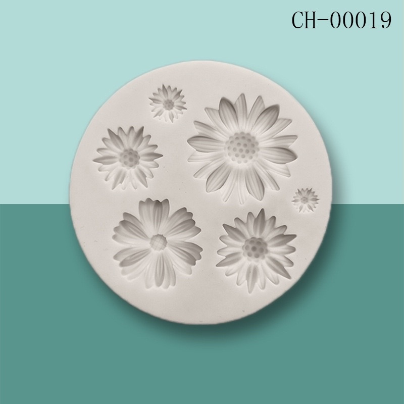 khuôn silicon 6 cúc nhí khuôn đẹp trang trí bánh