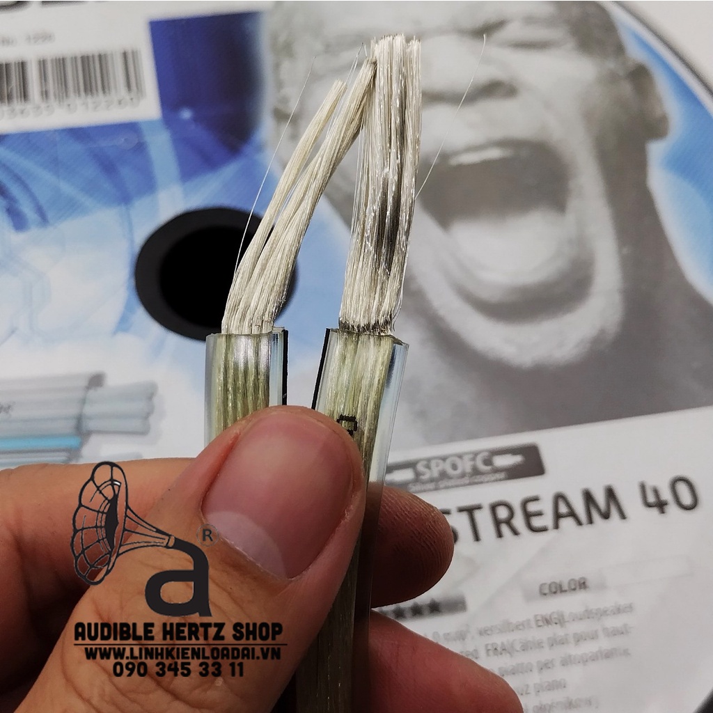 Dây loa trung, loa treble mạ bạc dẹt 2 x 4mm Oehlbach Silver Stream 40, giá bán theo mét.