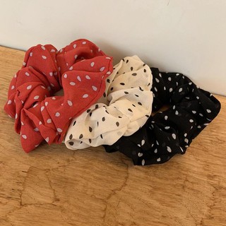 _Dây cột tóc vải scrunchies chấm bi HOT TREND