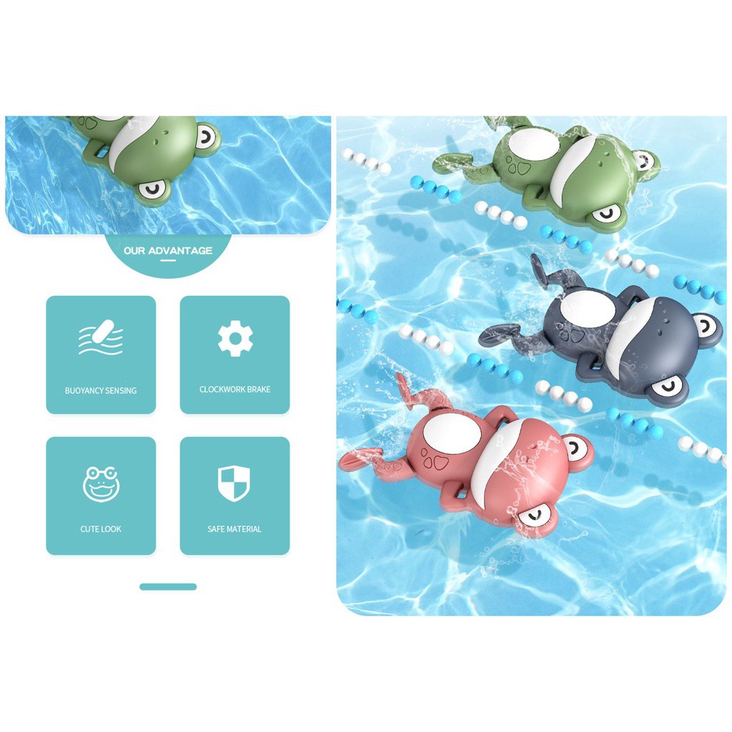 DAPHNE New Children Water Toys Cute Clockwork Toys Baby Bath Toys Toys Water Game Safe Swimming Gifts 0-12 Months Animals Frog/Multicolor