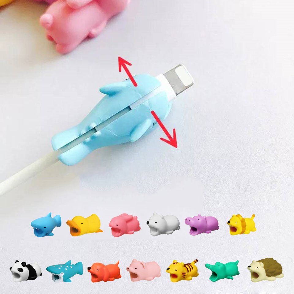 Phụ Kiện Bảo Vệ Đầu Dây Cáp Sạc Hình Động Vật Dễ Thương