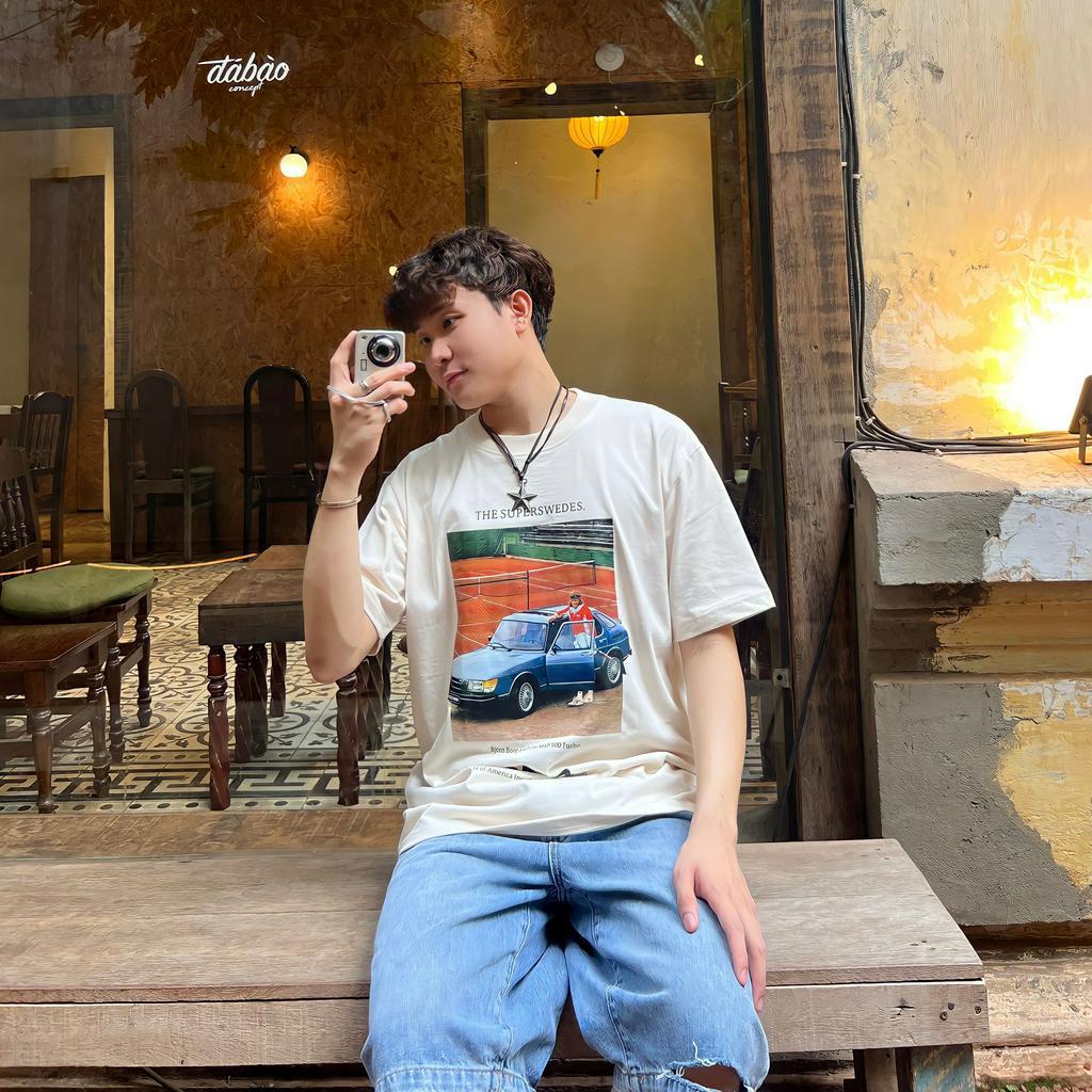 Áo thun nam SAAB TEE ngắn tay vải cotton cổ bo tròn form rộng phong cách Hàn Quốc - RYAN