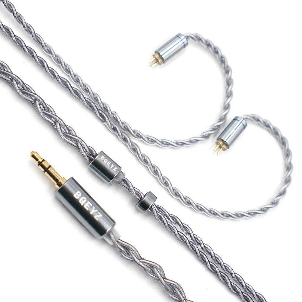 FAAEAL BQEYZ Winter Upgraded Cable Rime 4 Strands Single Crystal Copper Plated Silver Hybrid Earphone 0.78mm 2Pin Detachable Wire 2.5mm/3.5mm/4.4mm Plug