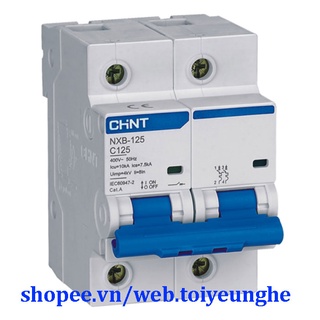 Cầu dao mcb nxb-125, 2pha - 80a,100a,125a dòng cắt 10ka hãng chint xác to chính hãng