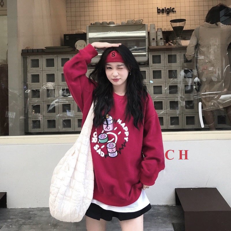 Áo Nỉ Hns PEONYB Nữ [FREESHIP] 🌸 Sweater form rộng tay bồng phong cách vintage, nỉ hoodie in hình đẹp cá tính Ulzzang 🌸 | BigBuy360 - bigbuy360.vn