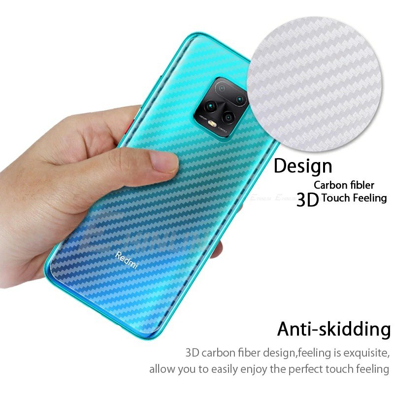 Dán lưng carbon Redmi 10x 5G FREESHIP Từ 50k chống mồi hôi vân tay cao cấp
