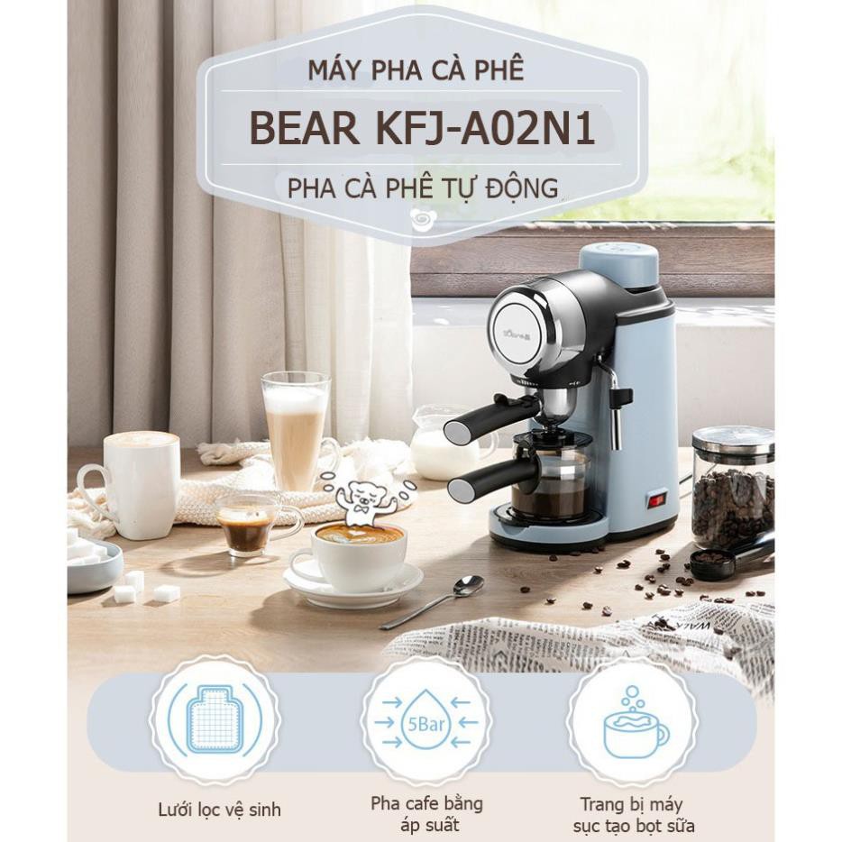 [ Freeship ] Máy pha cà phê hàng nhập khẩu Bear. Model KFJ-A02N1. Thiết kế sang trọng. Hương vị cafe đậm đà.