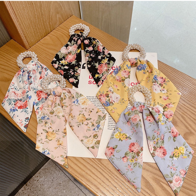 Dây Cột Tóc Mỏng Đính Ngọc Trai Hoa Mới Cho Nữ