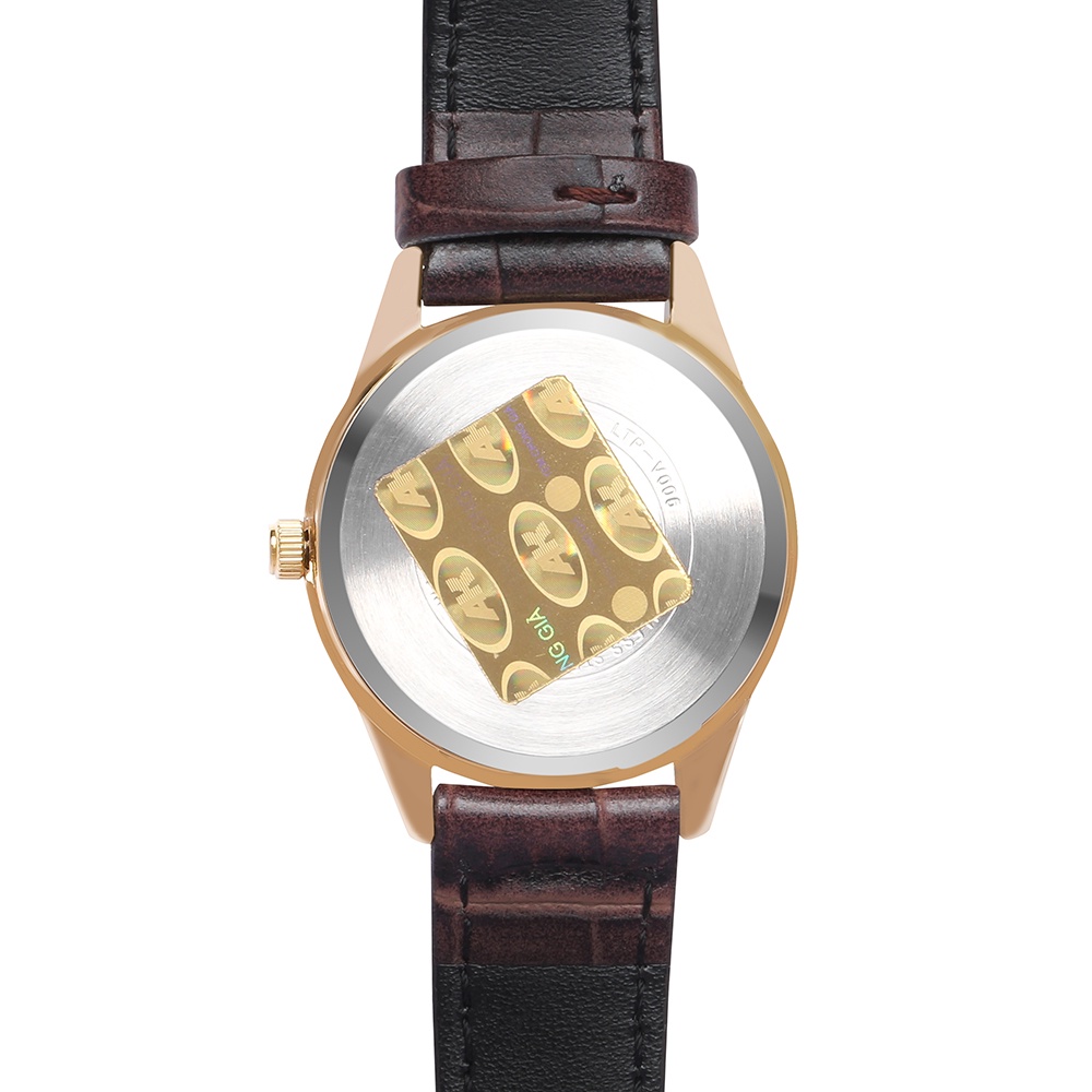 Đồng Hồ Casio Nữ LTP-V005GL-9B Dây Da Màu Nâu - Viền Mặt Mạ Vàng