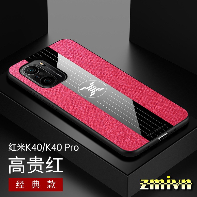 Ốp lưng vải jean Xiaomi Redmi K40 / K40 Pro họa tiết kẻ sọc cao cấp