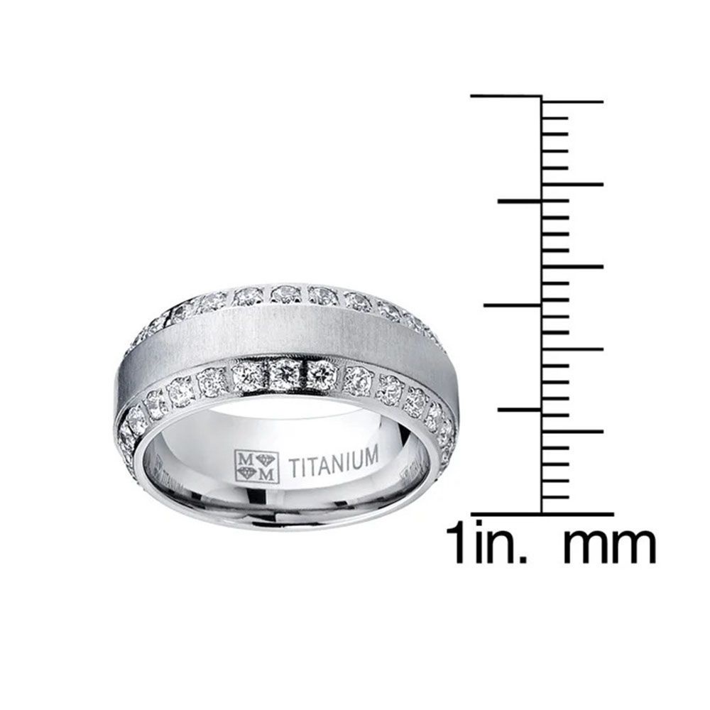 Nhẫn titan đính đá zirconia độc đáo cho nam