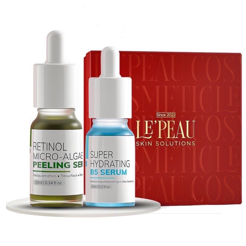 Peel Da Retinol Vi Tảo LE PEAU, Tinh Chất Tái Tạo Da Sinh Học Căng Bóng, Tặng Kèm Serum B5 Phục Hồi - 10ml [ Auth ]