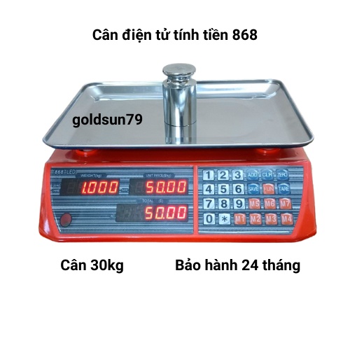 cân tính tiền điện tử (868) mặt cân được làm bằng inox dày sáng bóng ( bảo hành 2 năm )