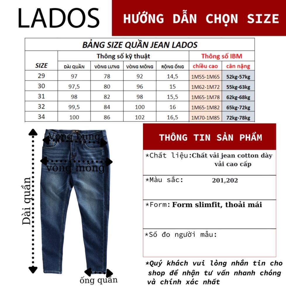 [Mã BMTTC60K giảm đến 60K đơn 50K] Quần Jean nam cao cấp slimfit LADOS-4063, chất vải co giãn, thoải mái