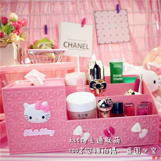 Hộp Đựng Khăn Giấy Để Bàn Đa Năng Hình hello Kitty Dễ Thương