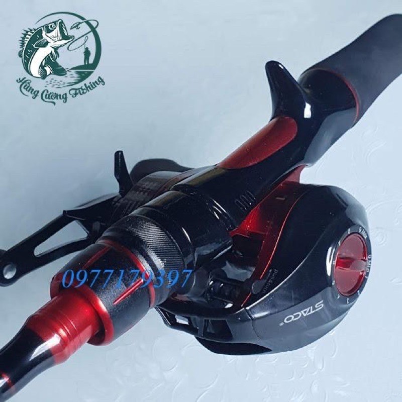 Bộ cần câu lure ngọn đỏ - Bộ cần câu lure máy ngang