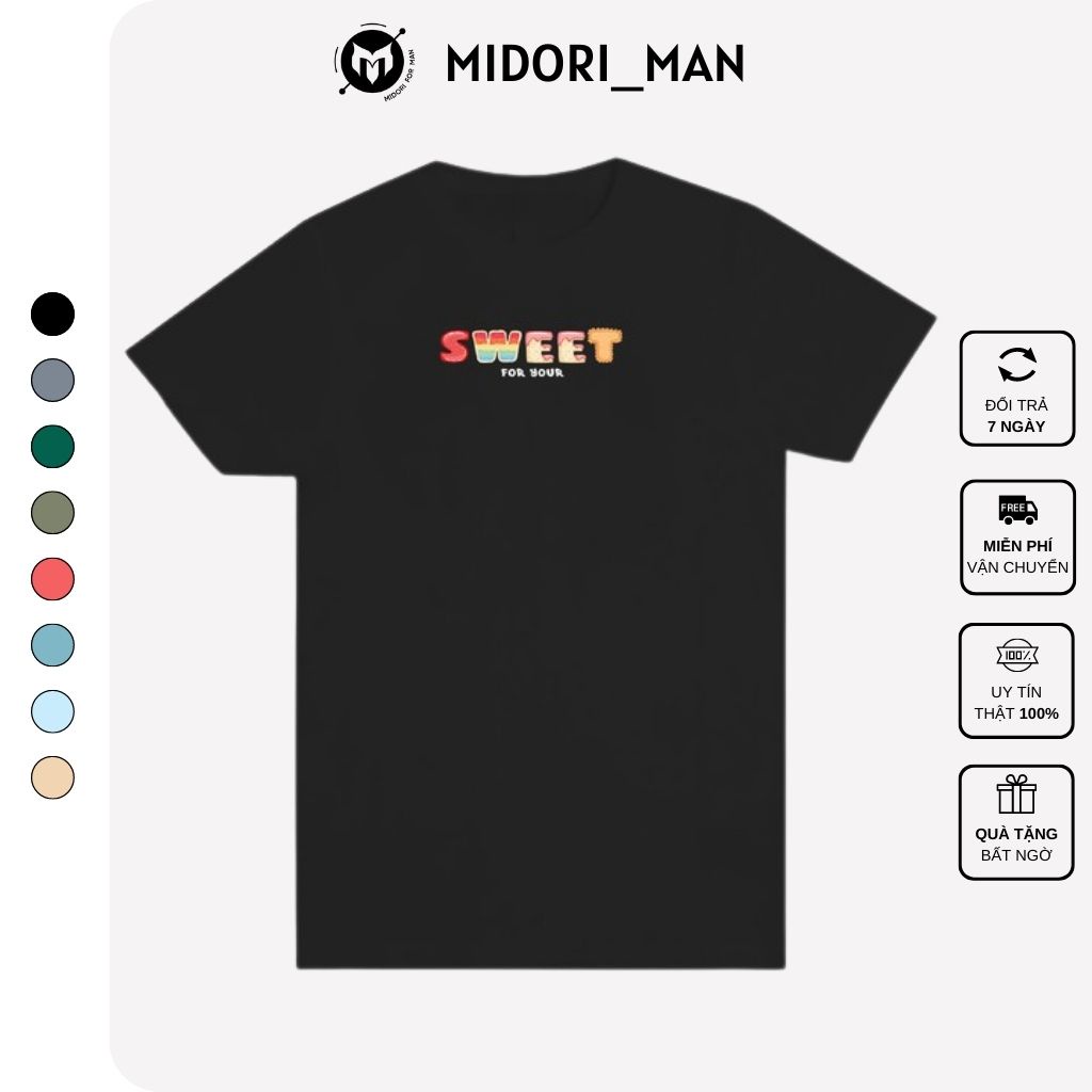 Áo thun Nam Nữ form rộng tay lỡ Phông Unisex Sweet Local Brand Midori For Man