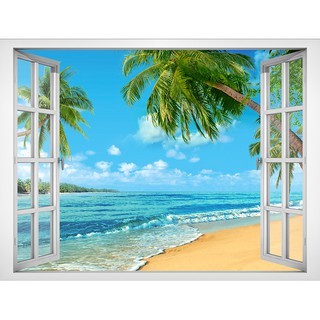 Tranh dán tường cửa sổ 3D cảnh đẹp thiên nhiên VTC VT0056 kim sa