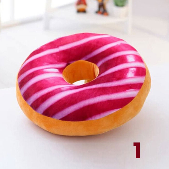 1 Gối Kê Cổ Hình Bánh Donut Hoạt Hình Thoáng Khí Linh Hoạt