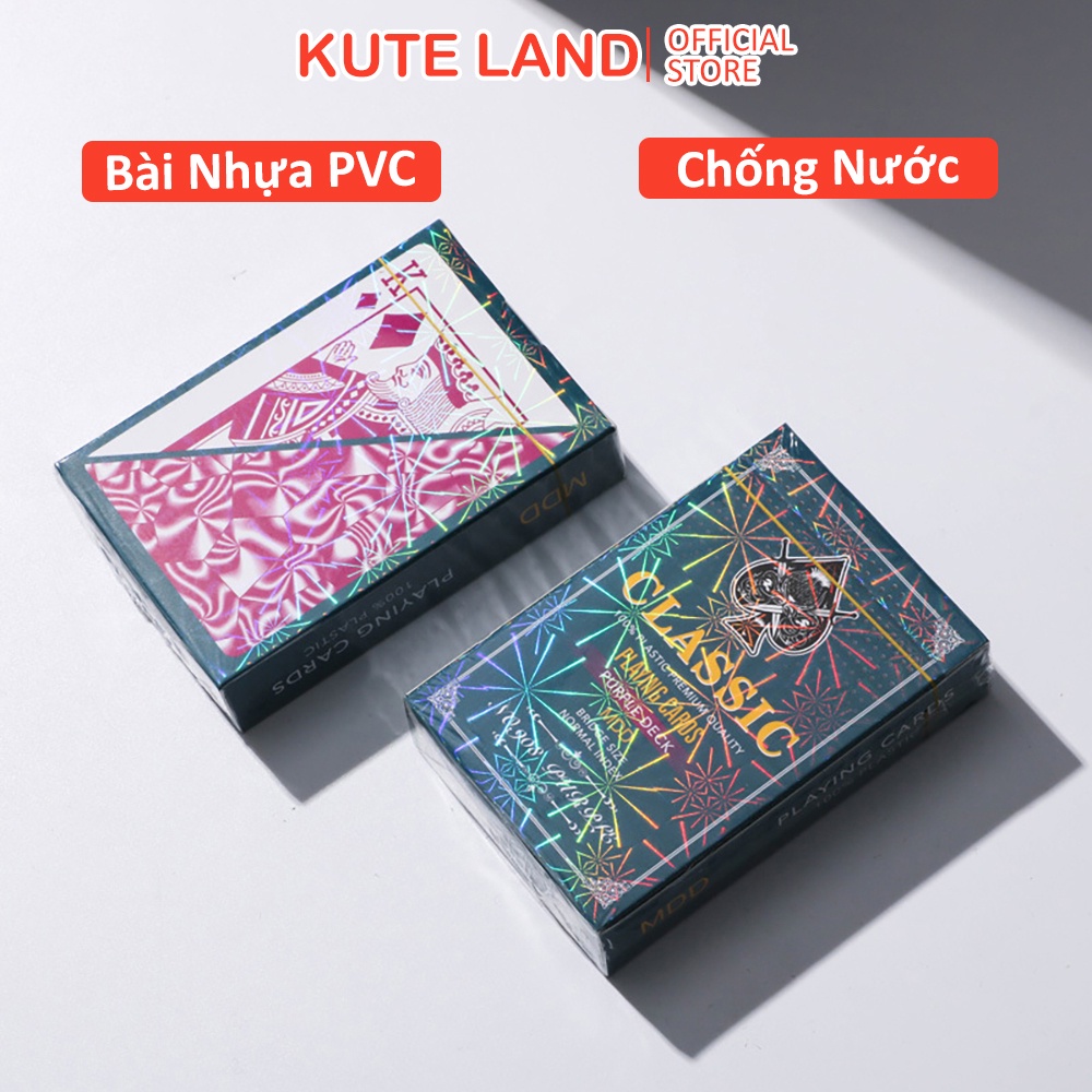 Bộ Bài Tây Nhựa MDD Classic Màu Hồng Bền Đẹp Chống Nước 100% Plastic Nhựa PVC Chống Gãy Cong BT16-4HO