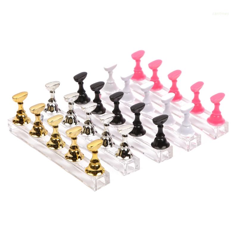 [Hàng mới về] 1 Set khay pha lê từ tính acrylic gắn móng đứng luyện tập thực hành làm nail diy