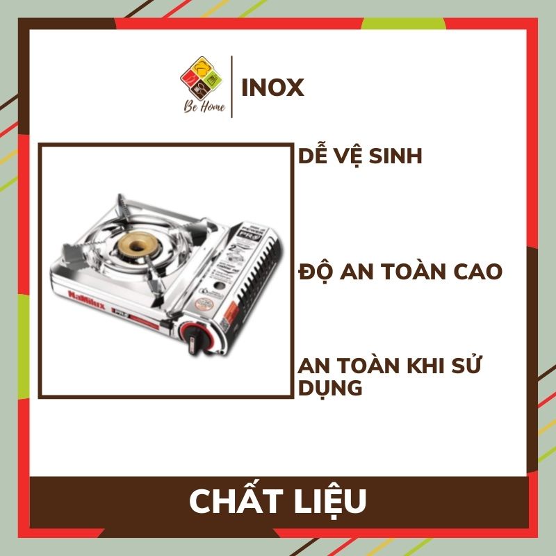 Bếp ga mini Namilux BEHOME  Bếp ga du lịch Inox Tích Hợp Van An Toàn Chống Cháy Nổ HÀNG CHÍNH HÃNG [Tặng Muôi Múc]