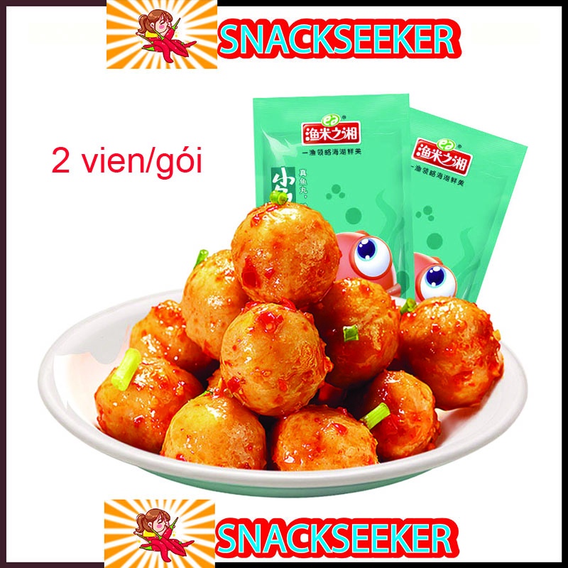 [FREESHIP EXTRA]  Chả Cá Viên gói 2 viên cay thơm Siêu ngon- Chả cá đặc sản Hồ Nam gói 2 viên - Đồ ăn vặt Trung Quốc