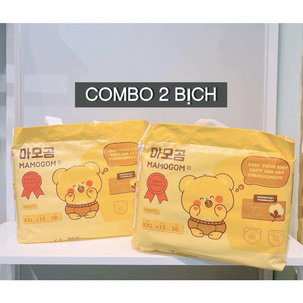 FREESHIP COMBO 2 Tã/Bỉm quần MAMOGOM hữu cơ Hàn Quốc đủ size S62/M52/M48/L44/XL40/XXL38