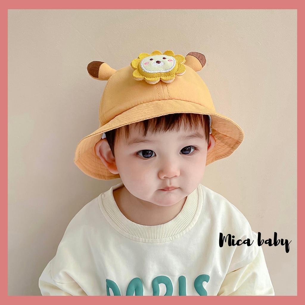 Mũ tai bèo thêu hình mặt sư tử đáng yêu cho bé MH140 Mica Baby