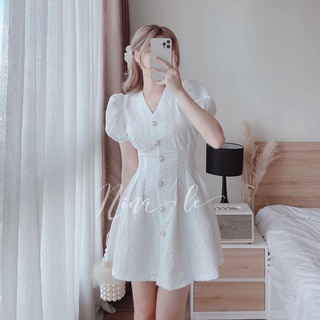 Váy nữ Gấm Cúc Ngọc Hở Lưng Siêu Xinh, đầm nữ dáng xòe chun eo freesize Video Ảnh Thật