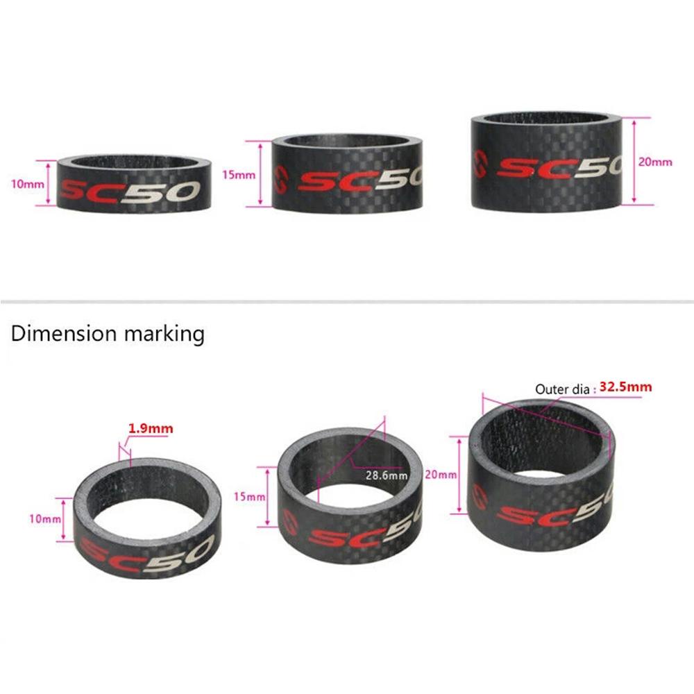 Phuộc Trước 3K SC50 28.6mm 1-1 / 8 &quot;Bằng Sợi Carbon Cho Xe Đạp