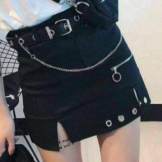 set chân váy ulzzang chain chocker belt chain0