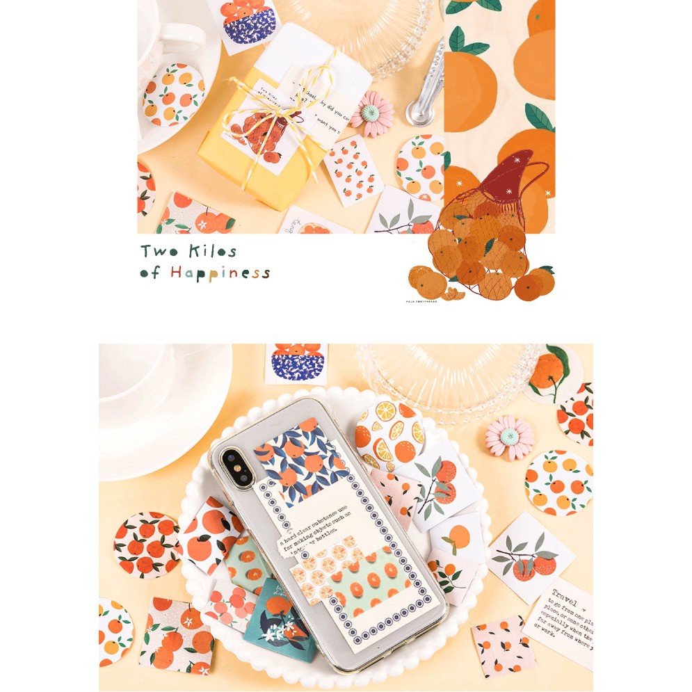 Hộp 46 miếng sticker mẫu quả cam tươi