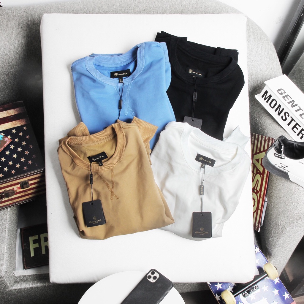 Áo Nỉ Dài Tay Nam Pelle Dáng Sweater Cổ Tròn 4 Màu Phong Cách Thời Trang Chất Liệu Nỉ Da Cá Kiểu Dáng Trẻ Trung | BigBuy360 - bigbuy360.vn