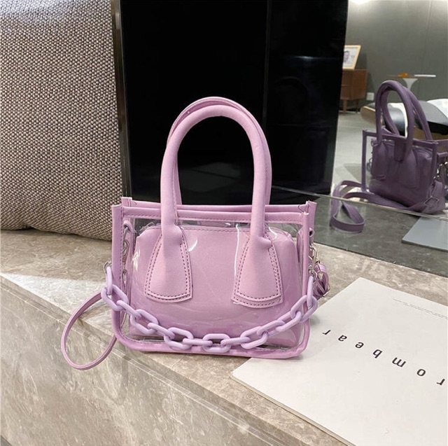 Set túi mini xinh xắn nhiều màu có dây đeo, xích