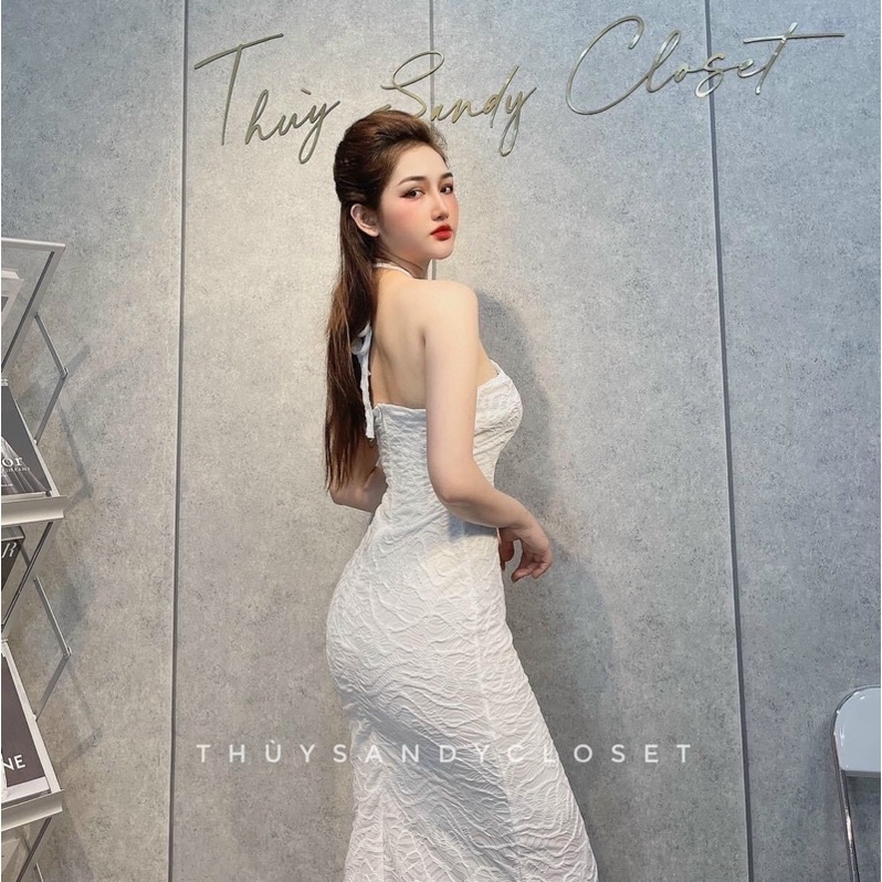 Đầm body cổ yếm form dài chất xốp co dãn LYNG alohashop91