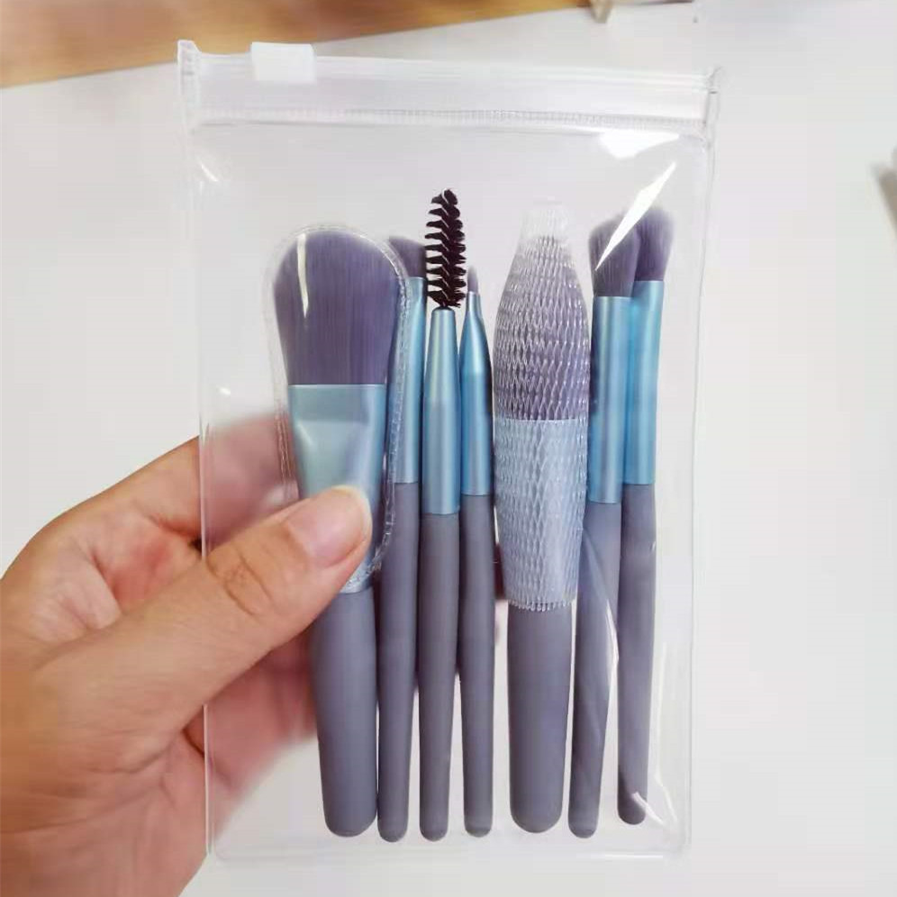 [Hàng mới về] Bộ 8 cọ trang điểm lông mềm tay cầm gỗ chất lượng cao tiện dụng