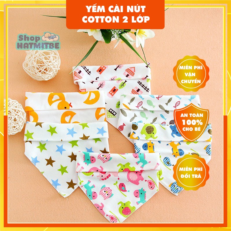 Yếm cài nút conton 2 lớp cho bé