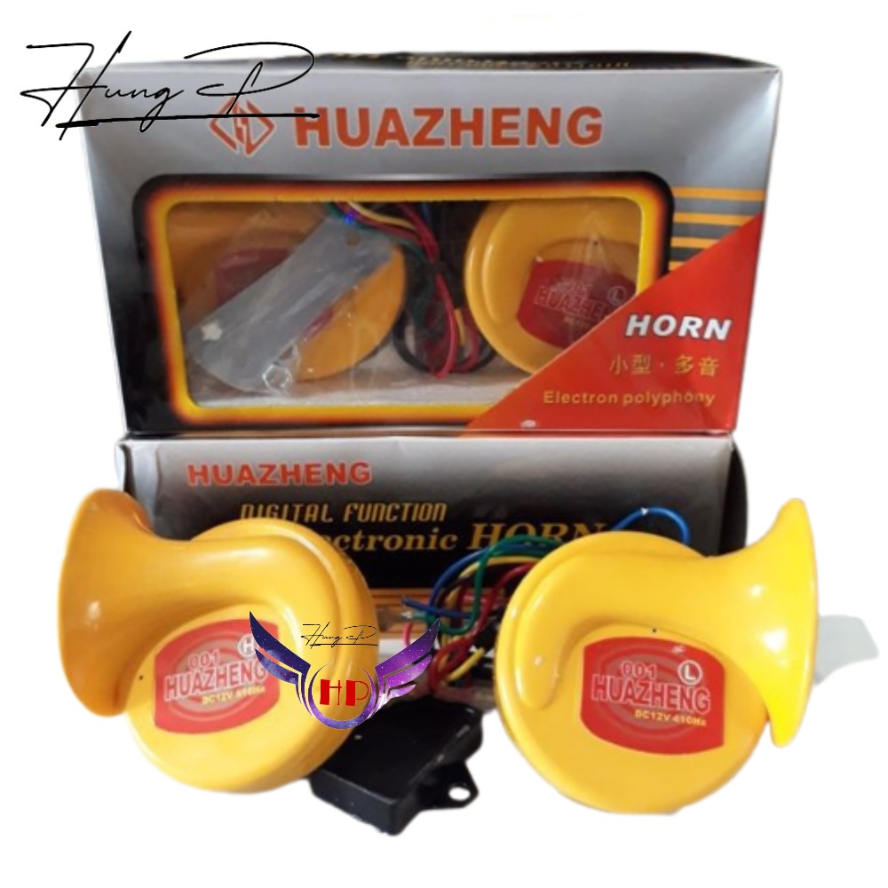 Còi ngân ô tô,xe máy HUAZHENG 12v-24v